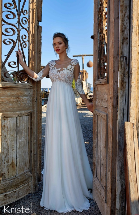 Закрытое свадебное платье с рукавом Kristel